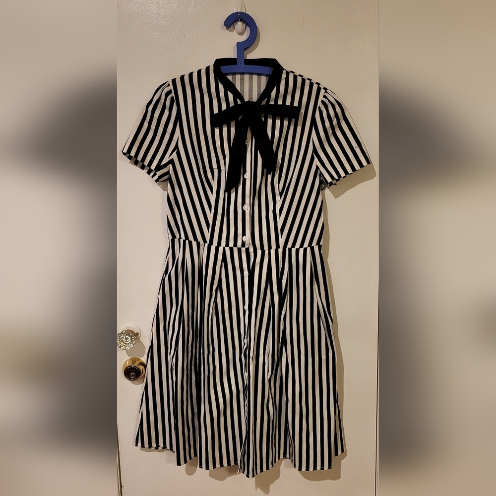Black and White Striped Dress